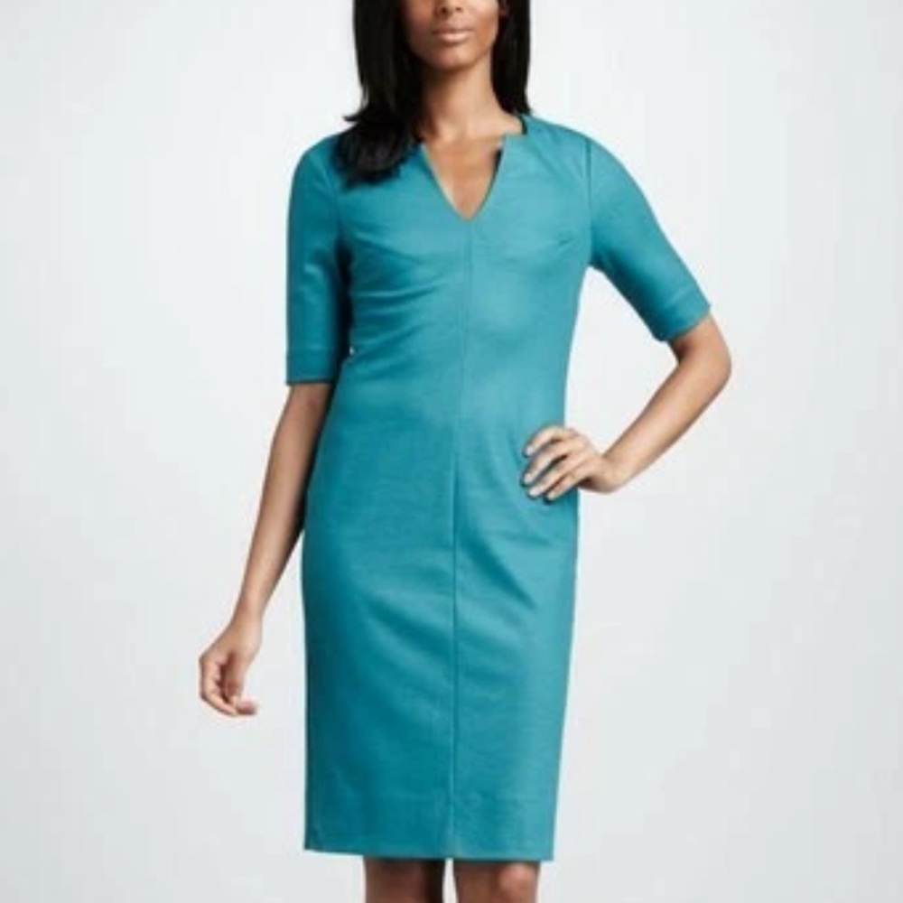DIANE von FURSTENBERG AURORA INDIAN TEAL DRESS Wool blend - Size 4 H-9